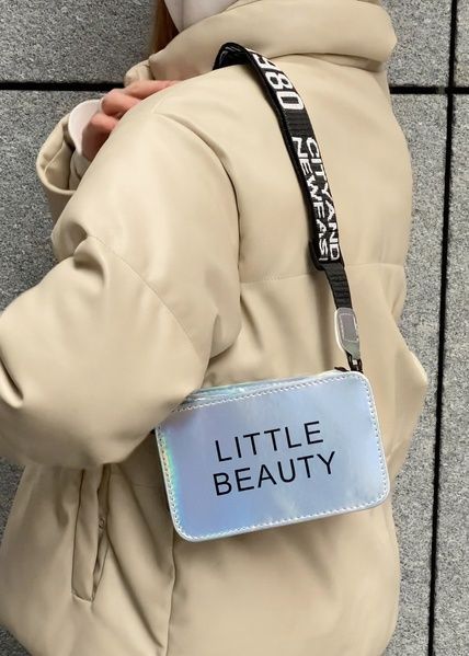 Жіноча дитяча голографічна сумка крос-боді через плече LITTLE BEAUTY сіра срібна 00730-1х фото