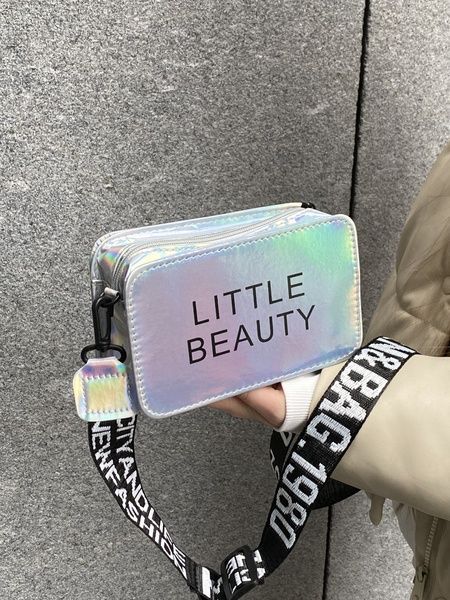 Жіноча дитяча голографічна сумка крос-боді через плече LITTLE BEAUTY сіра срібна 00730-1х фото