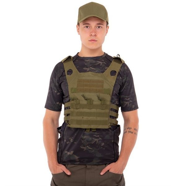 Жилет A54 молли тактический плитоноска облегченная MOLLE олива зеленая военная армейская 00922-7 фото