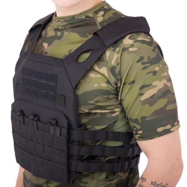 Жилет A54 молли тактический плитоноска облегченная MOLLE черный военная армейская 00922-6 фото