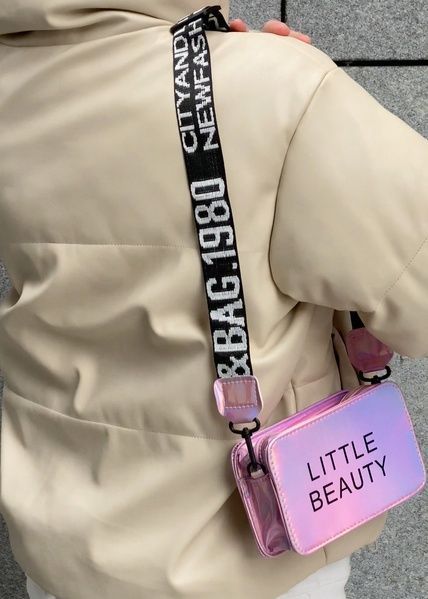 Жіноча голографічна сумка крос-боді через плече LITTLE BEAUTY рожева 00730-2х фото
