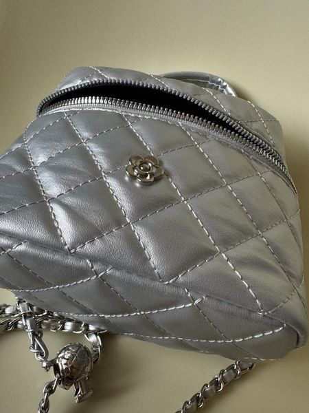 Жіноча сумка-косметичка велика 10660-BIG Vanity Bag крос-боді срібляста 10660-4 фото
