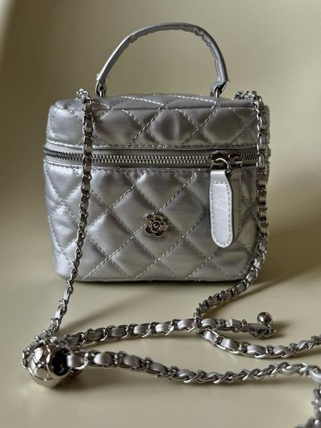 Жіноча сумка-косметичка велика 10660-BIG Vanity Bag крос-боді срібляста 10660-4 фото