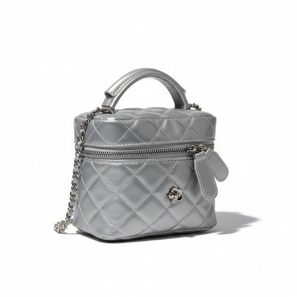Женская сумка-косметичка большая 10660-BIG Vanity Bag кросс-боди серебристая 10660B фото
