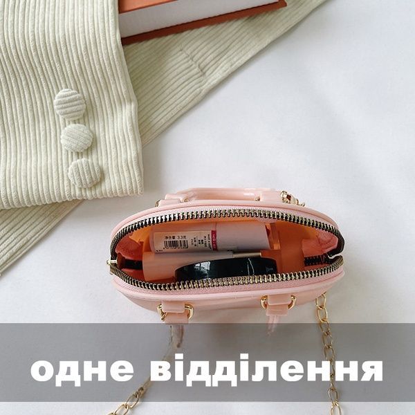 Детская маленькая сумка 10447 кросс-боди на цепочке розовая 10447-1 фото
