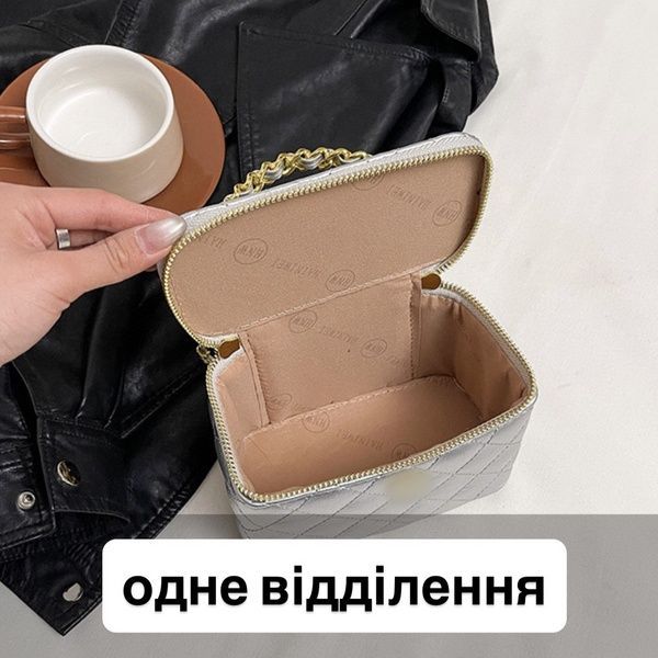 Жіноча сумка-косметичка 99103 срібляста сіра c008-4 фото