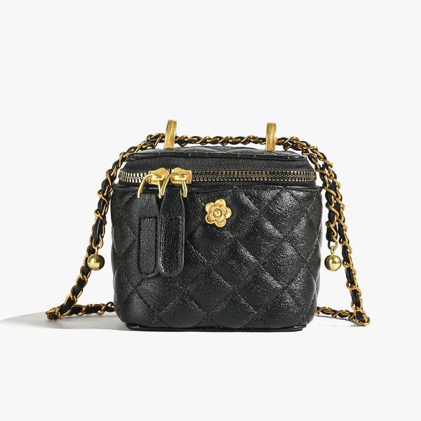 Жіноча сумка-косметичка маленька 1253 Vanity Bag крос-боді чорна 10653S фото