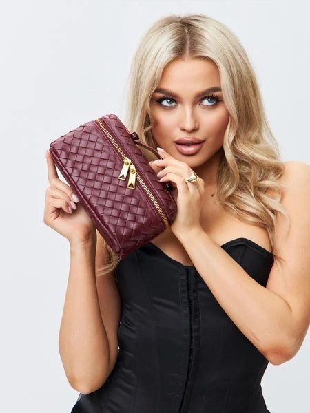 Жіноча сумка-косметичка В2005 Vanity Bag крос-боді червона бордова 10541-4 фото
