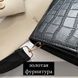 Жіноча класична сумка крос-боді рептилія через плече на широкому ремінці лакова чорна 00863-1 фото 6