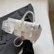 Женская сумка 9956 кросс-боди большая с одной ручкой белая с зеленым 10381B фото 6