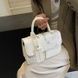 Женская сумка 9956 кросс-боди большая с одной ручкой белая с зеленым 10381B фото 3
