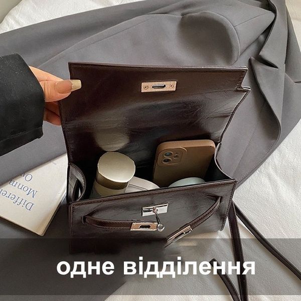 Женская сумка 1528 кросс-боди темно-коричневая 10673-4 фото