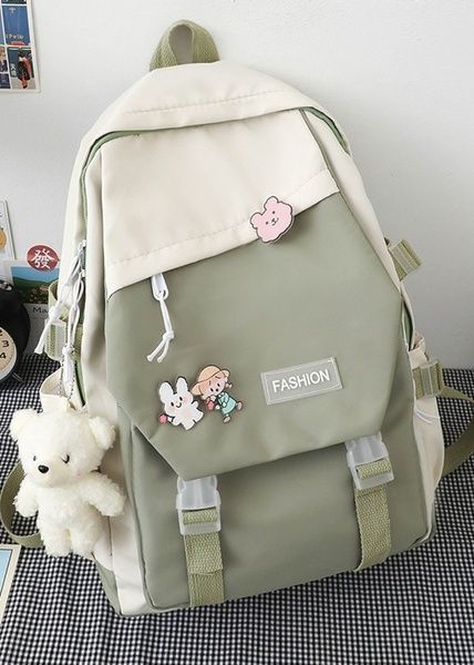 Рюкзак мужской женский детский школьный портфель зеленый 10314-3 фото