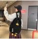 Рюкзак для мальчика девочки детский школьный портфель вельветовый черный 10373 фото 9