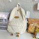 Рюкзак для мальчика девочки детский школьный портфель вельветовый молочно белый 10373 фото 3