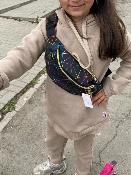 Жіноча бананка 00250 поясна сумка чорна 00250-4x фото