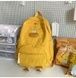 Рюкзак для мальчика девочки детский школьный портфель вельветовый желтый 10373 фото 2