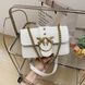 Жіноча класична сумка рептилія на ланцюжку крос-боді через плече з пташками біла 00983F-2 фото
