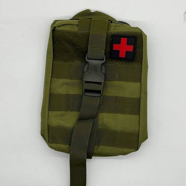 Подсумок аптечка молли на липучке MOLLE A87 олива зеленая 10151-4 фото