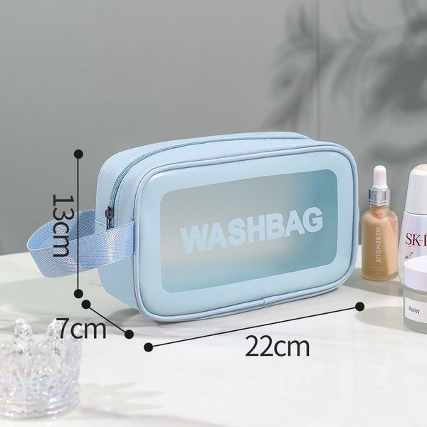 Женская косметичка органайзер WASHBAG SMALL с одной ручкой голубая 10201small-4 фото