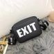 Жіноча маленька сумка крос-боді на ремінці через плече "EXIT" чорна 00692 фото 1