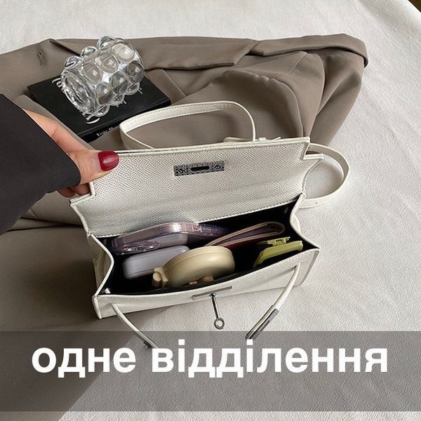 Женская сумка кросс-боди золотистая фурнитура белая 10530-2 фото