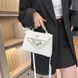 Женская сумка кросс-боди золотистая фурнитура белая 10530-2 фото 5