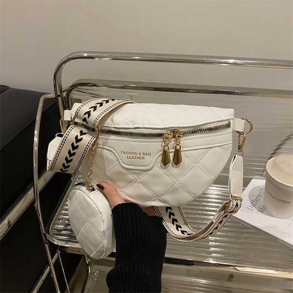 Женская классическая сумка FASHION 10570 бананка кросс-боди на ремешке через плечо белая 10570-2 фото