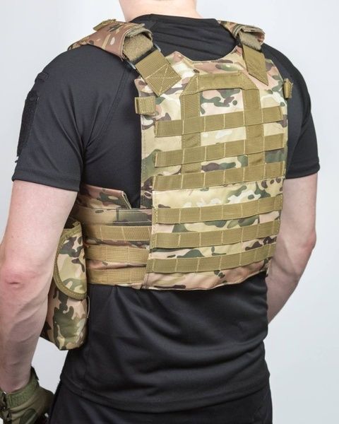 Жилет тактический плитоноска A64 MOLLE мультикам военная армейская 00931-5 фото