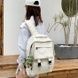 Рюкзак с карманами мужской женский детский школьный портфель бежевий молочный 10221-2 фото 3