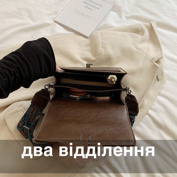 Женская сумка 1311 кросс-боди на ремешке черная 10528-1 фото