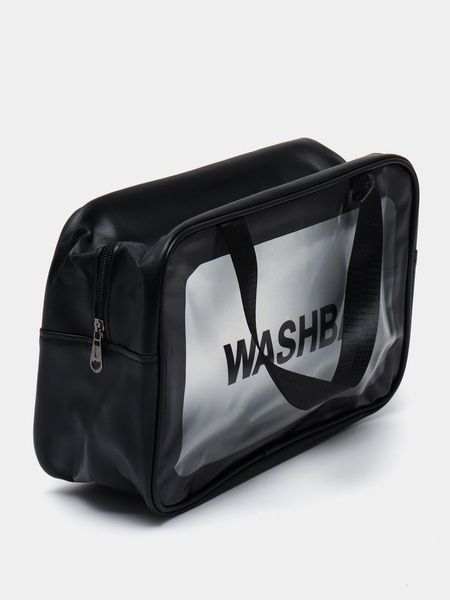 Женская косметичка органайзер WASHBAG MEDIUM с двумя ручками черная 10201medium-6 фото