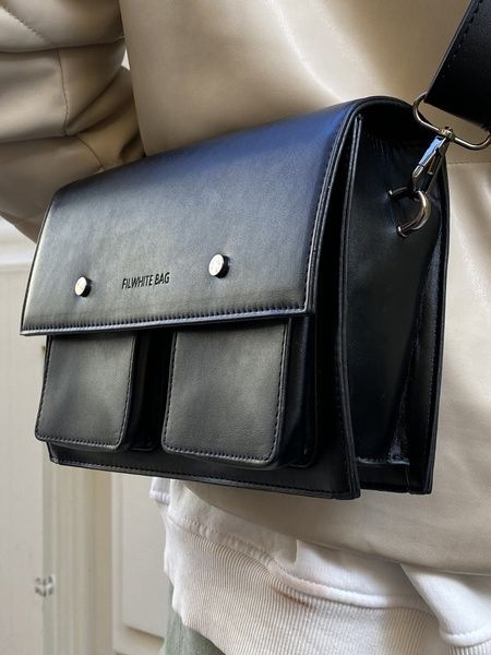 Сумка FILWHITEBAG прямоугольная через плечо кросс-боди черная 10190x фото