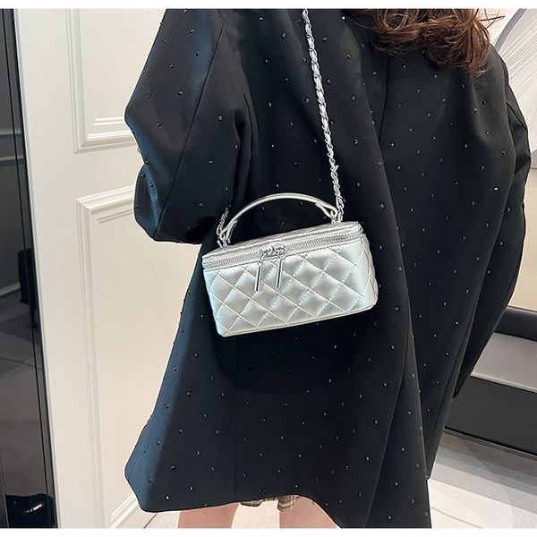 Женская сумка-косметичка 85053 Vanity Bag кросс-боди серебристая 10535-4 фото