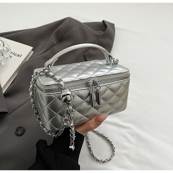 Женская сумка-косметичка 85053 Vanity Bag кросс-боди серебристая 10535-4 фото