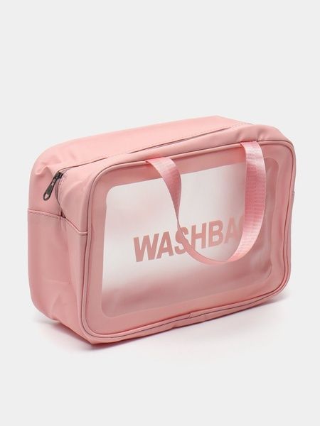 Женская косметичка органайзер WASHBAG BIG с двумя ручками розовая 10201big-1 фото