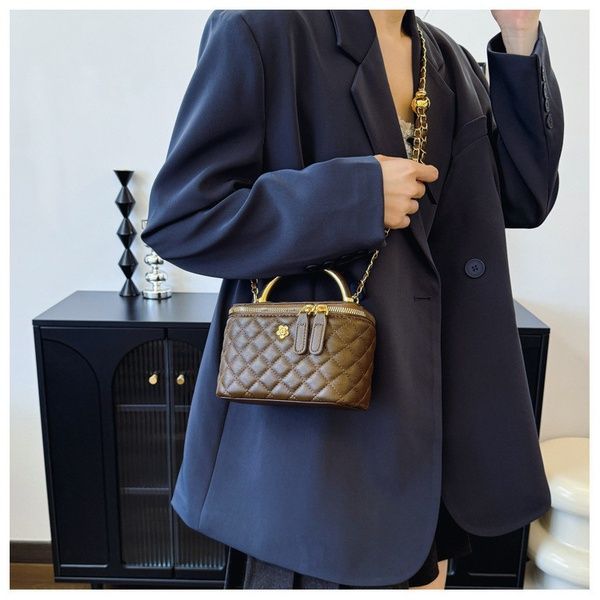 Жіноча сумка-косметичка велика 1251 Vanity Bag крос-боді коричнева 10653B фото