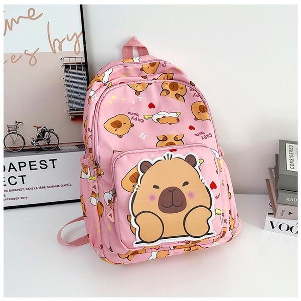 Рюкзак детский школьный портфель Капибара 10496 розовый 10496 фото