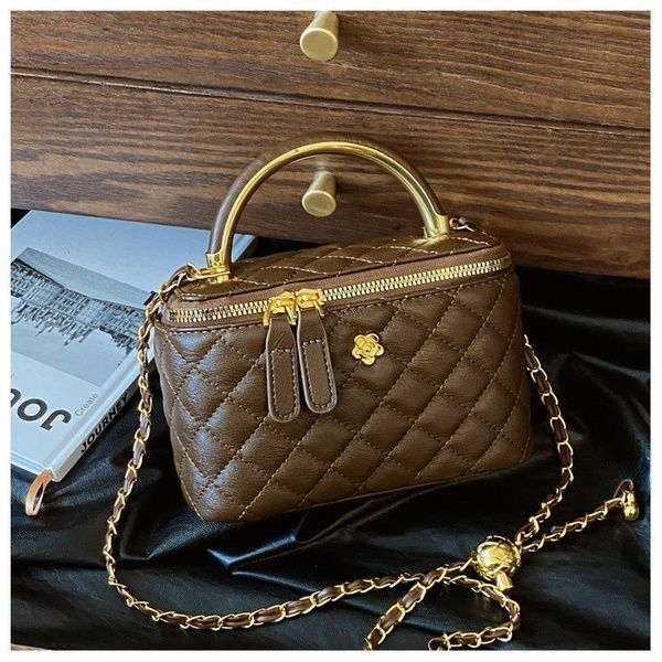 Жіноча сумка-косметичка велика 1251 Vanity Bag крос-боді коричнева 10653B фото