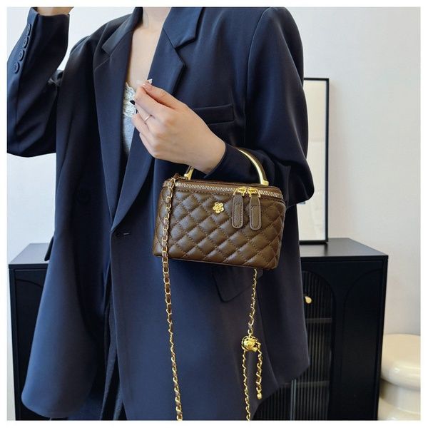 Жіноча сумка-косметичка велика 1251 Vanity Bag крос-боді коричнева 10653B фото