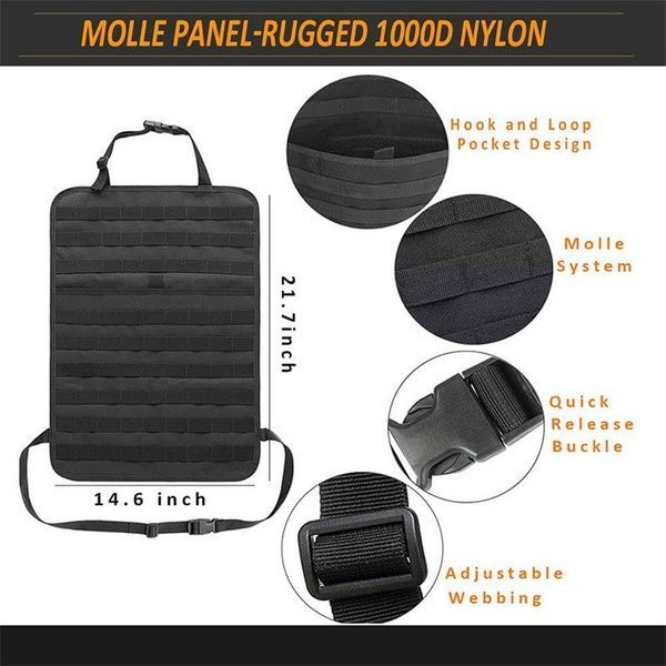 Тактический органайзер MOLLE 10466 черный для спинки автомобильного сиденья 10466-1 фото