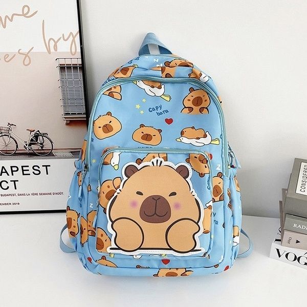 Рюкзак дитячий шкільний портфель Капібара 10496 блакитний 10496 фото