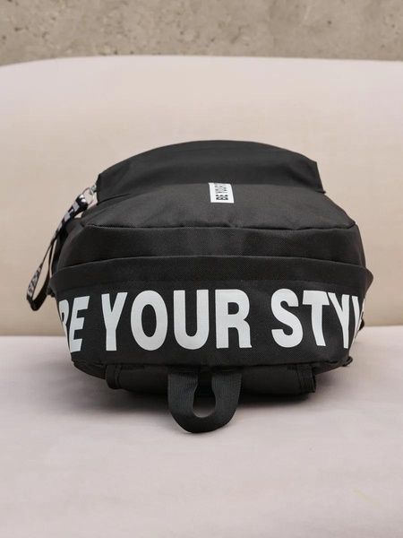 Рюкзак великий BE YOUR STYLE чоловічий жіночий шкільний портфель чорний 00752-3 фото