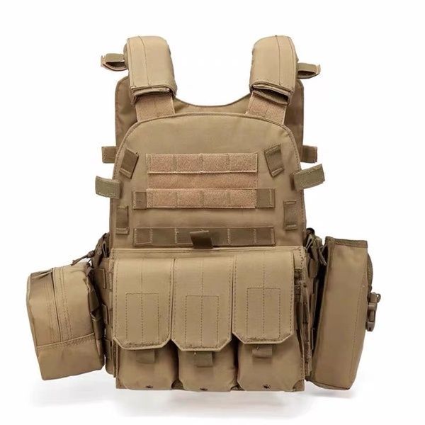 Жилет тактический плитоноска A64 MOLLE койот песочная военная армейская 00931-3 фото