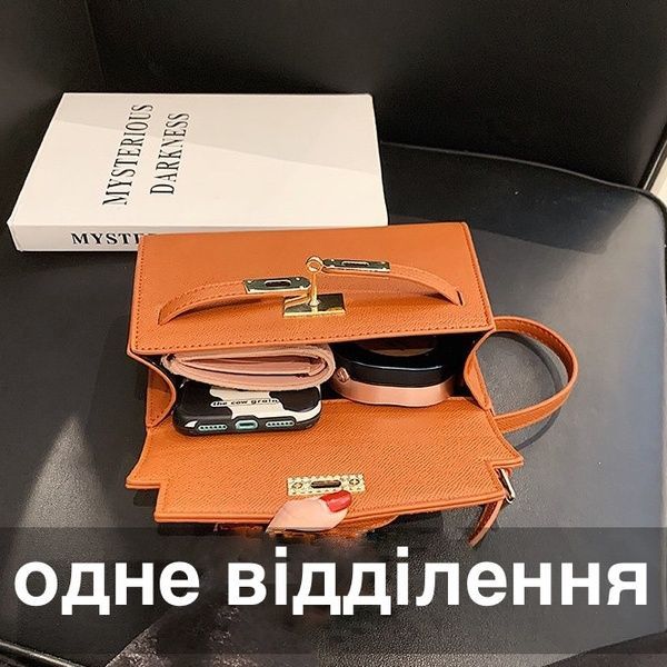 Жіноча сумка крос-боді срібляста фурнітура коричнева 10531-4 фото